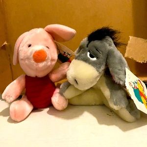 PIGELT AND EEYORE STUFFED ANIMALS SET . NEW*